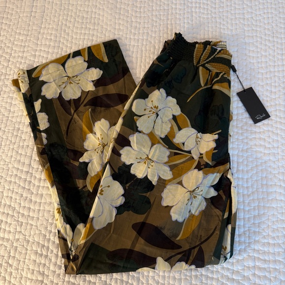 Rails Green Floral Tropical Print Wide Leg Pants - Picture 2 of 8